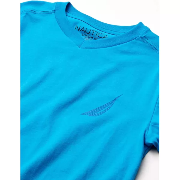 Nautica Boys Short Sleeve Solid VNeck TShirtCurrent Ocean Ca76