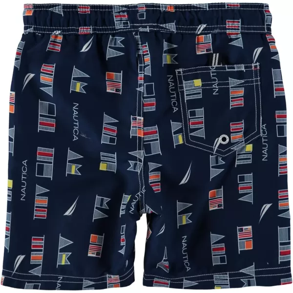 Nautica Boys Swim Trunk with UPF 50 Sun ProtectionFlags J Navy