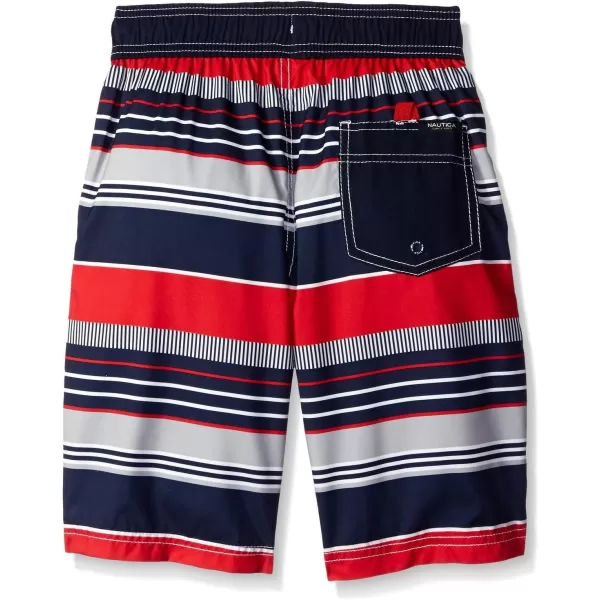 Nautica Boys Swim Trunk with UPF 50 Sun ProtectionSport Navy Multi Stripe