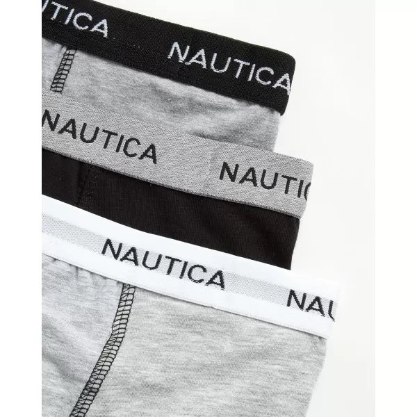 Nautica Boys Underwear  3 Pack Stretch Cotton Boxer Briefs Size 818BlackLight GreyMedium Grey