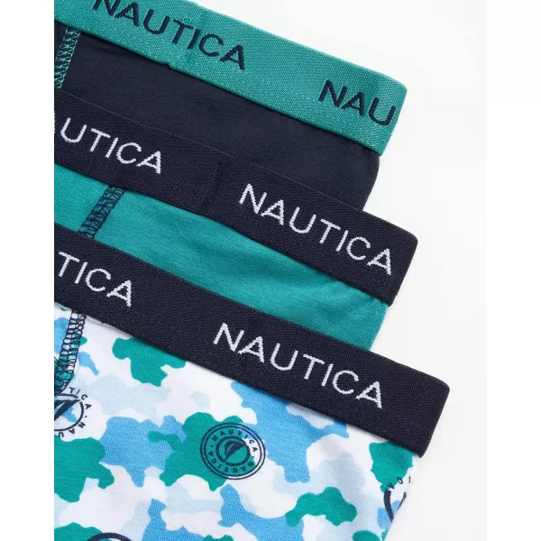 Nautica Boys Underwear  3 Pack Stretch Cotton Boxer Briefs Size 818NavyGreen BlueGreen Camo