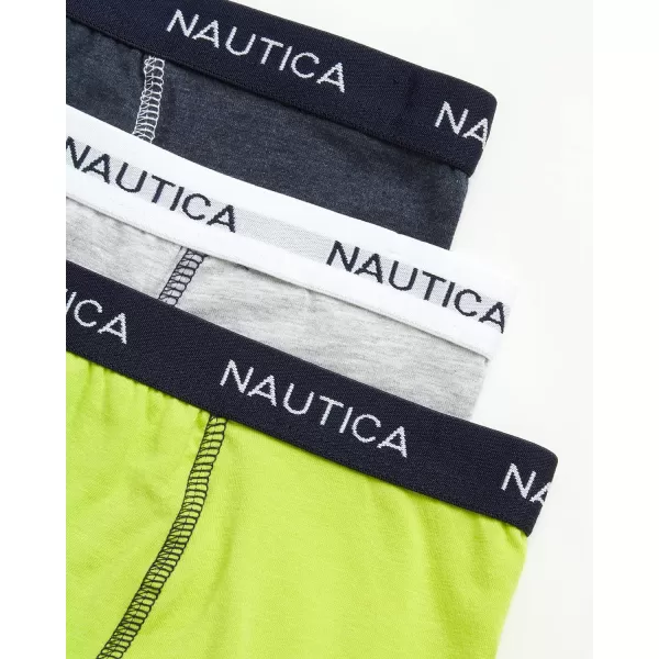 Nautica Boys Underwear  3 Pack Stretch Cotton Boxer Briefs Size 818NavyHeather GreyYellow