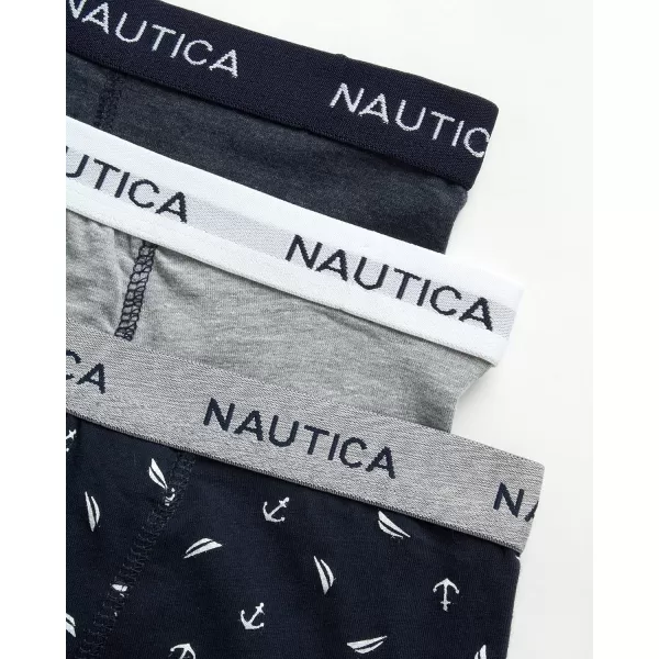 Nautica Boys Underwear  3 Pack Stretch Cotton Boxer Briefs Size 818NavyMedium Heather