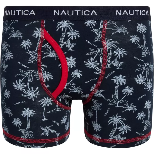 Nautica Boys Underwear  3 Pack Stretch Cotton Boxer Briefs Size 818PrintRedGrey