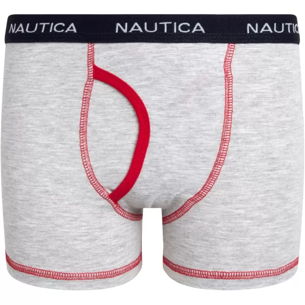 Nautica Boys Underwear  3 Pack Stretch Cotton Boxer Briefs Size 818PrintRedGrey