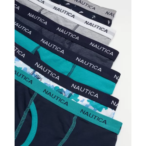 Nautica Boys Underwear  6 Pack Stretch Cotton Boxer Briefs Size MXLLogo PrintGreyNavy