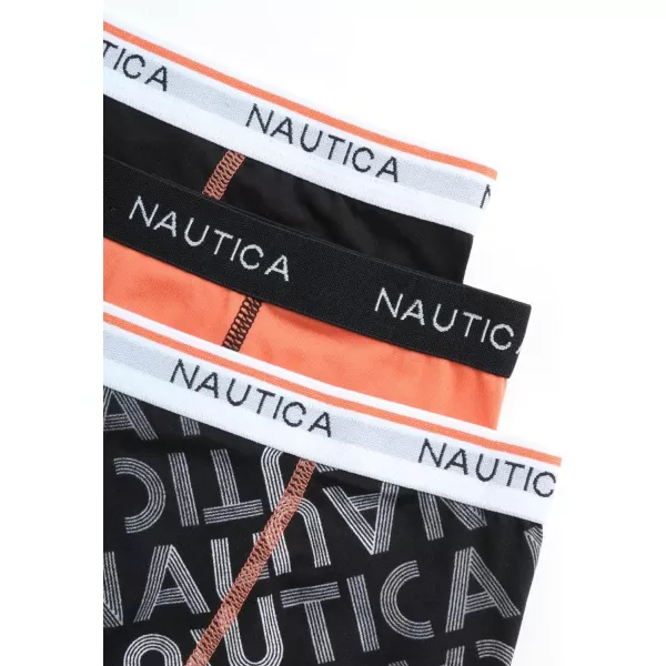 Nautica Boys Underwear  Performance Boxer Briefs 3 PackBlack LogoOrange CrushBlack