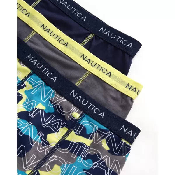 Nautica Boys Underwear  Performance Boxer Briefs 3 PackCamoGreyNavy