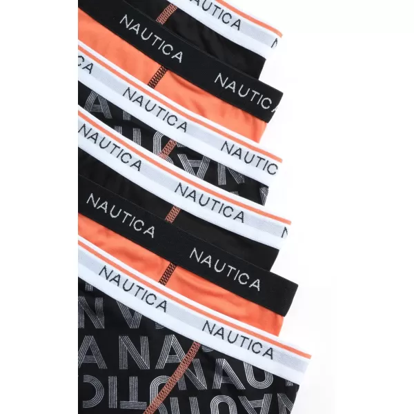 Nautica Boys Underwear  Performance Boxer Briefs 6 PackBlack LogoOrange CrushBlack