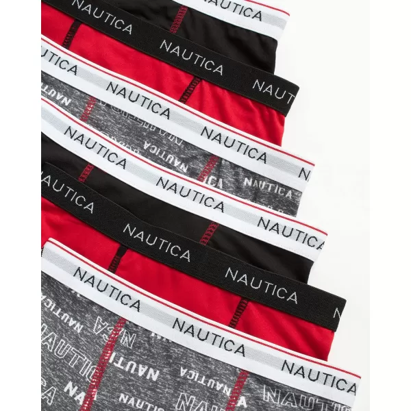 Nautica Boys Underwear  Performance Boxer Briefs 6 PackGreyCherryBlack