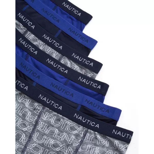 Nautica Boys Underwear  Performance Boxer Briefs 6 PackWhite LogoNocturnal NavyCobalt