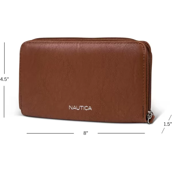 Nautica Bulk Cargo Womens RFID Wallet Clutch Zip Around Organizer EarthEarth