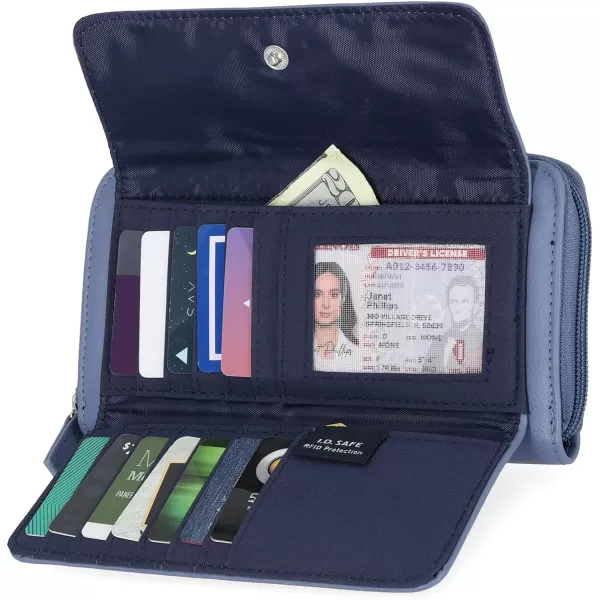 Nautica Bulk Cargo Womens RFID Wallet Clutch Zip Around Organizer EarthMarine