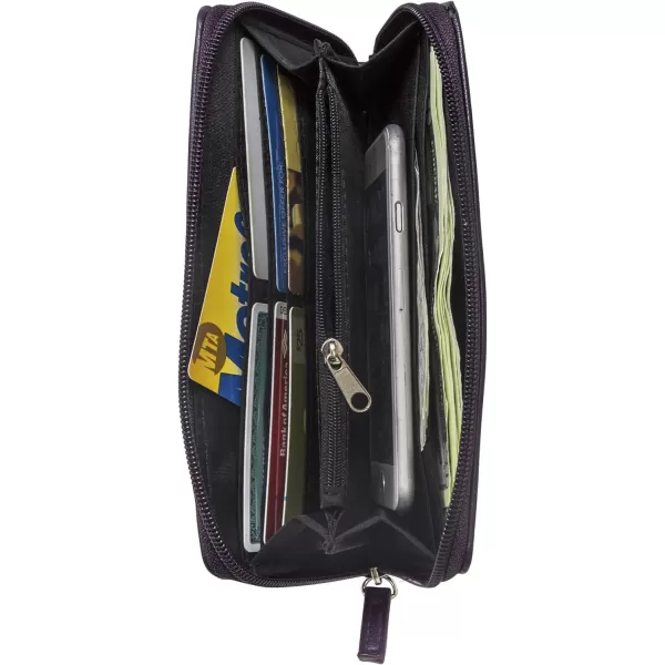 Nautica Bulk Cargo Womens RFID Wallet Clutch Zip Around Organizer EarthPlum