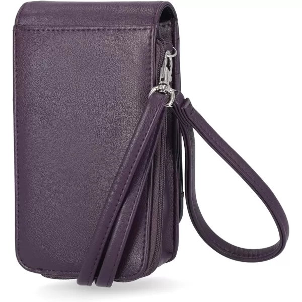 Nautica Catalina Vegan Leather RFID Womens Crossbody Cell Phone Purse Holder WalletPurple