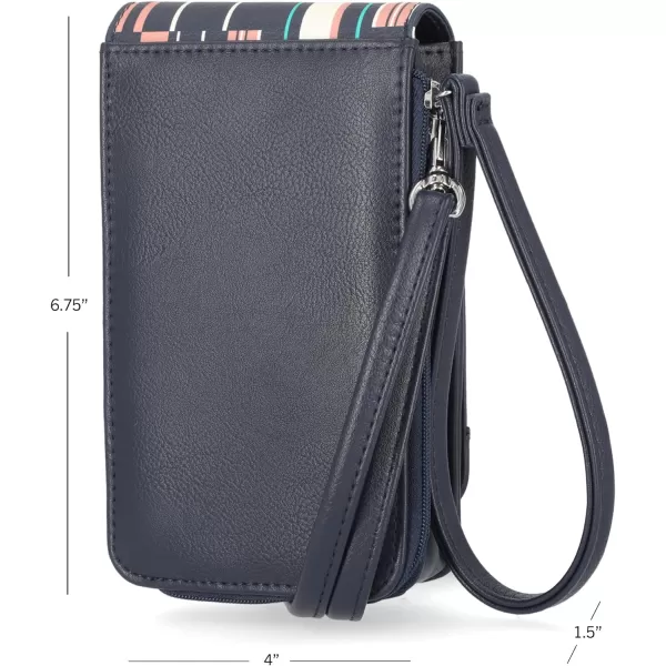 Nautica Catalina Vegan Leather RFID Womens Crossbody Cell Phone Purse Holder WalletRibbon Stripe