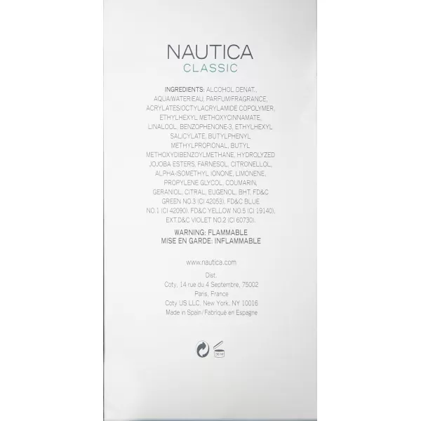 Nautica Classic Eau de Toilette for Men  Citrusy and Earthy Scent  Aromatic Notes of Bergamot Jasmine and Musk  Great for Everyday Wear  34 Fl Oz34 Fl Oz Pack of 1