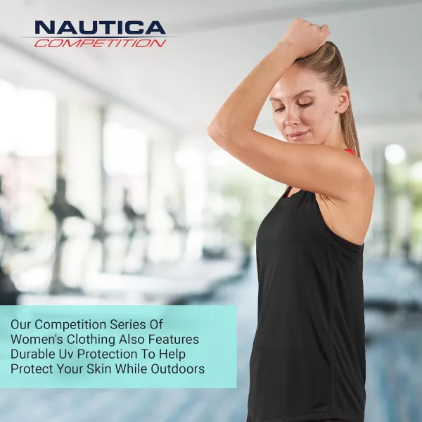 Nautica Competition 3 Pack Workout Tank Tops for Women Active Athletic Gym Workout Running Exercise Yoga DryFit Fabric3 Pack Black