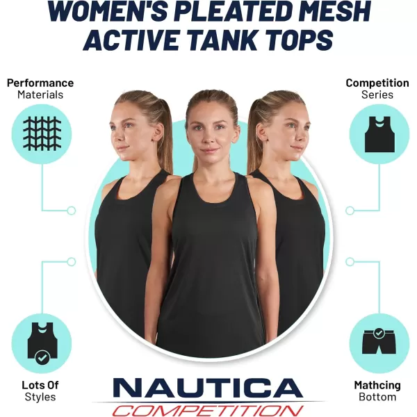 Nautica Competition 3 Pack Workout Tank Tops for Women Active Athletic Gym Workout Running Exercise Yoga DryFit Fabric3 Pack Black