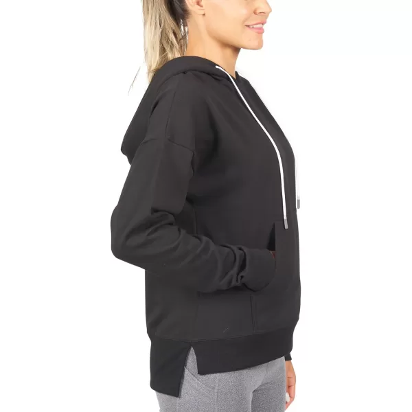 Nautica Competition Womens Athletic Active Basic Essential Pullover Sweatshirt Hoodie Ultra Soft Fleece With PocketsBlack 2