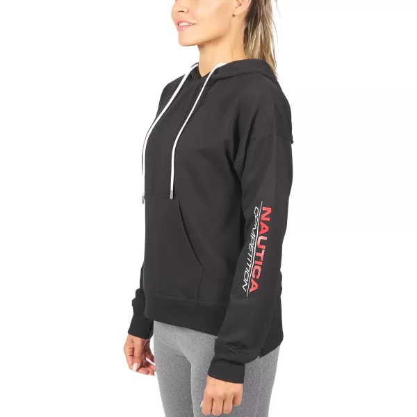 Nautica Competition Womens Athletic Active Basic Essential Pullover Sweatshirt Hoodie Ultra Soft Fleece With PocketsBlack 2