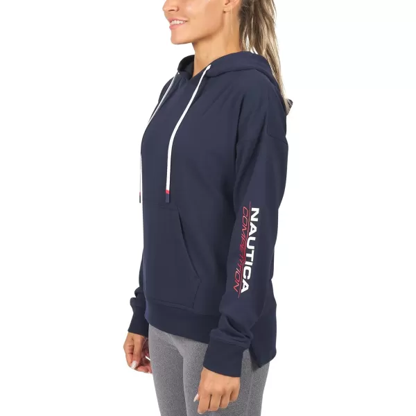 Nautica Competition Womens Athletic Active Basic Essential Pullover Sweatshirt Hoodie Ultra Soft Fleece With PocketsNavy 2