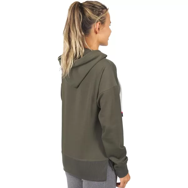 Nautica Competition Womens Athletic Active Basic Essential Pullover Sweatshirt Hoodie Ultra Soft Fleece With PocketsOlive
