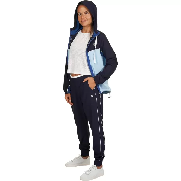 Nautica Competition Womens Running Rain Wind Breaker Zipped Jacket Lightweight Woven Fabric with PocketsNavy