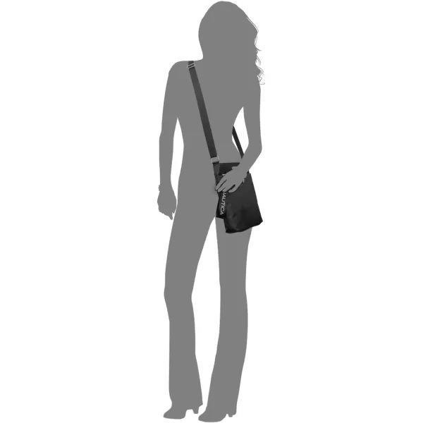 Nautica Diver Nylon Small Womens Crossbody Bag Purse with Adjustable Shoulder StrapBlack
