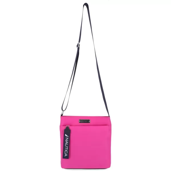 Nautica Diver Nylon Small Womens Crossbody Bag Purse with Adjustable Shoulder StrapHot Pink