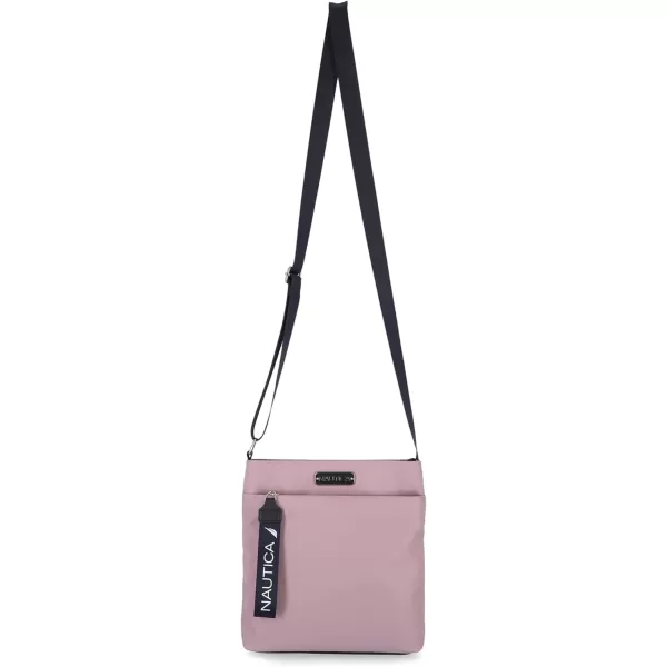 Nautica Diver Nylon Small Womens Crossbody Bag Purse with Adjustable Shoulder StrapLilac Rose