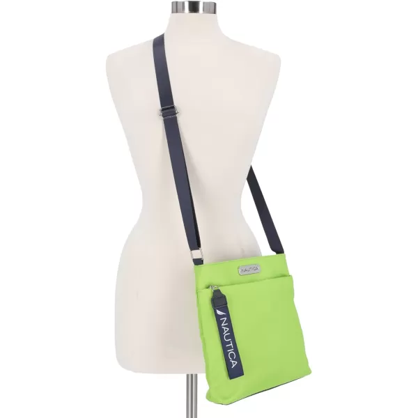 Nautica Diver Nylon Small Womens Crossbody Bag Purse with Adjustable Shoulder StrapLime