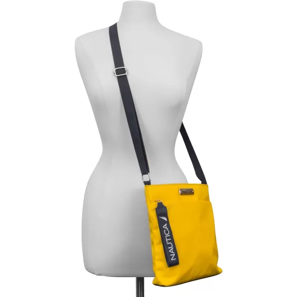 Nautica Diver Nylon Small Womens Crossbody Bag Purse with Adjustable Shoulder StrapSunny Yellow