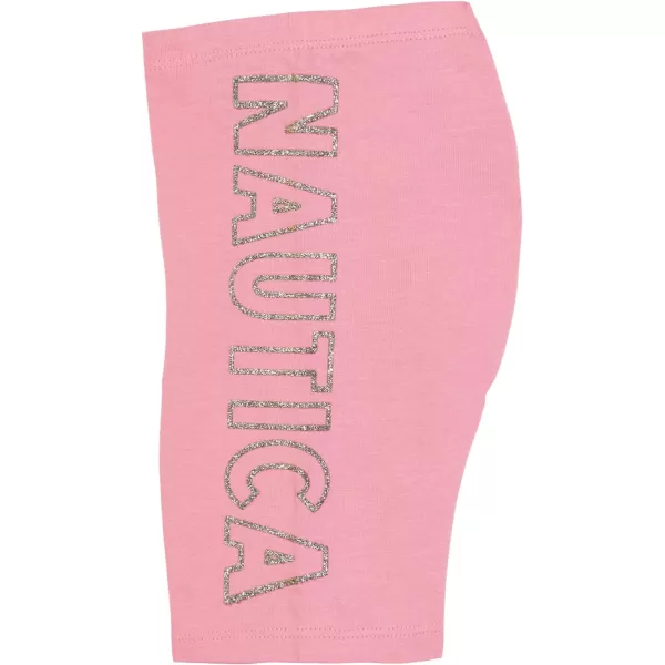 Nautica Girls Active Bike Shorts Soft amp Stretchy Spandex with Flat Waistband amp Logo DesignPink Heart