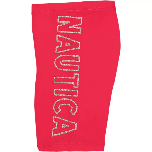 Nautica Girls Active Bike Shorts Soft amp Stretchy Spandex with Flat Waistband amp Logo DesignVirtual Pink Heart