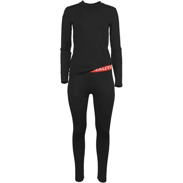 Nautica Girls Base Layer Top  Bottom Long Johns Thermal Underwear SetBlack