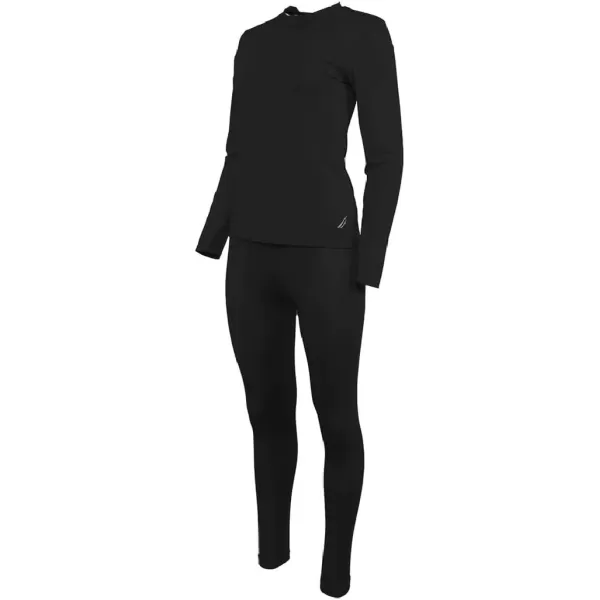 Nautica Girls Base Layer Top  Bottom Long Johns Thermal Underwear SetBlack