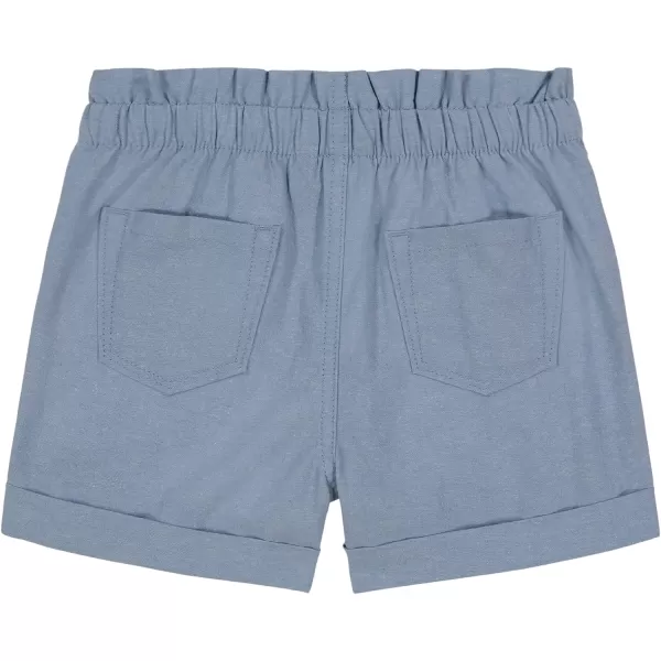 Nautica Girls Chambray Shorts Lightweight Cotton with Ruffled Elastic Waistband amp PocketsChambray Xlt