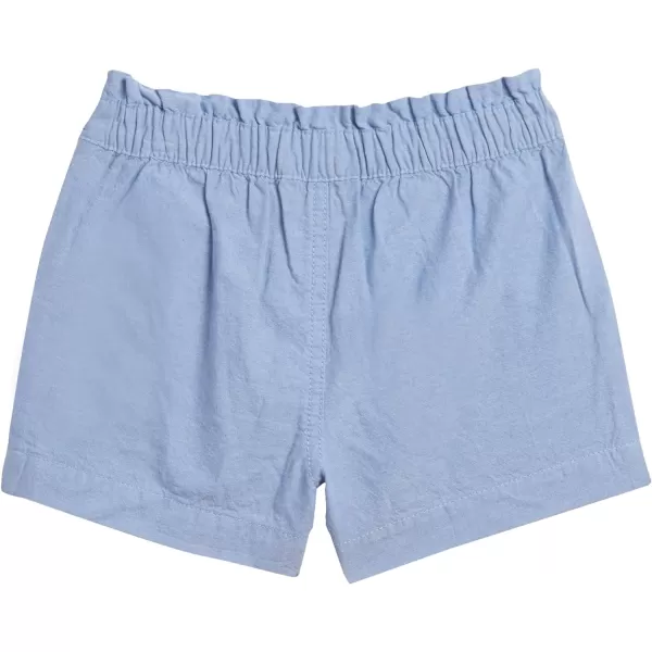 Nautica Girls Chambray Shorts Lightweight Cotton with Ruffled Elastic Waistband amp PocketsXlt Chambray