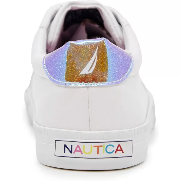 Nautica Girls Court Sneakers Stylish LowTop LaceUp and SlipOn Tennis Shoes in Big amp Little Kid SizesWhite Multi
