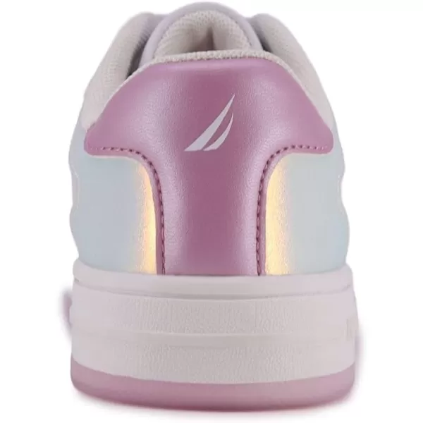 Nautica Girls Court Sneakers Stylish LowTop LaceUp and SlipOn Tennis Shoes in Big amp Little Kid SizesWhite Pearlized Stafford