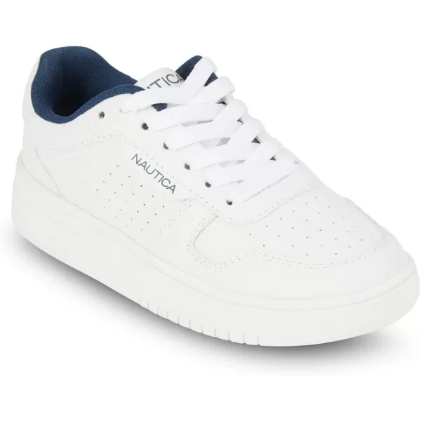 Nautica Girls Court Sneakers Stylish LowTop LaceUp and SlipOn Tennis Shoes in Big amp Little Kid SizesWhite Stafford