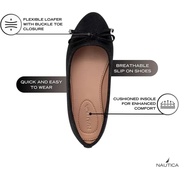 Nautica Girls Dress Slip On Ballerina Flats  Mary Jane Ballet Fashion Shoes for Toddlers Little Kids and Big Kids  Lightweight  ComfortableBlack Alonna