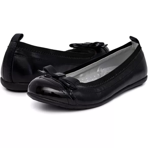 Nautica Girls Dress Slip On Ballerina Flats  Mary Jane Ballet Fashion Shoes for Toddlers Little Kids and Big Kids  Lightweight  ComfortableBlack Bow