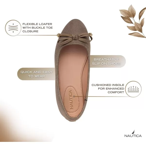 Nautica Girls Dress Slip On Ballerina Flats  Mary Jane Ballet Fashion Shoes for Toddlers Little Kids and Big Kids  Lightweight  ComfortableBrown Alonna