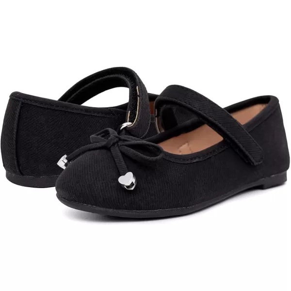 Nautica Girls Dress Slip On Ballerina Flats  Mary Jane Ballet Fashion Shoes for Toddlers Little Kids and Big Kids  Lightweight amp ComfortableBlack Alonna Toddler