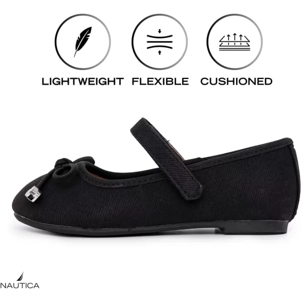 Nautica Girls Dress Slip On Ballerina Flats  Mary Jane Ballet Fashion Shoes for Toddlers Little Kids and Big Kids  Lightweight amp ComfortableBlack Alonna Toddler