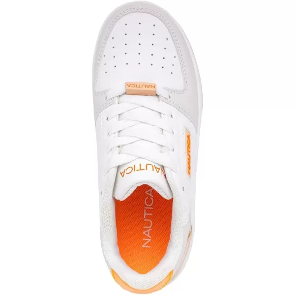 Nautica Girls Fashion Shoe  Trendy LowTop Tennis Sneakers with Stylish Fashion Blend for Big  Little Kids LaceUp and SlipOnBone Neon Orange