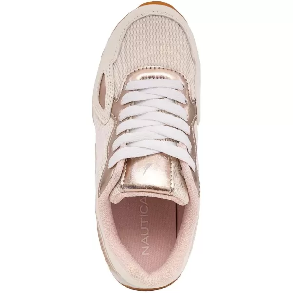 Nautica Girls Fashion Shoe  Trendy LowTop Tennis Sneakers with Stylish Fashion Blend for Big  Little Kids LaceUp and SlipOnBone Tan Roseolivet