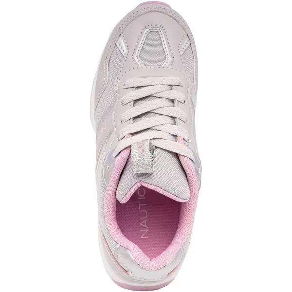 Nautica Girls Fashion Shoe  Trendy LowTop Tennis Sneakers with Stylish Fashion Blend for Big  Little Kids LaceUp and SlipOnGrey Iridescent Pink